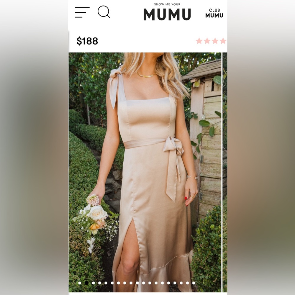 Show me your MuMu Champagne Satin Claire Dress